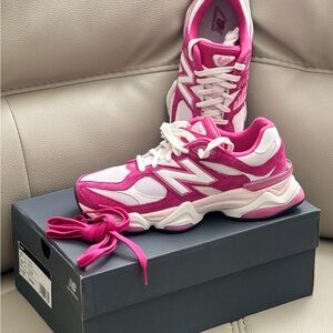 New Balance Pink and White 9060 (worn once) selling as is